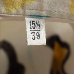 Pre Owned Dolce & Gabbana Gold Multicolor Print Cotton Half Sleeve Shirt S
