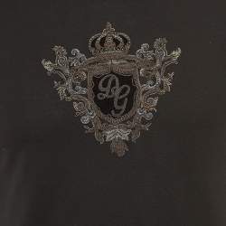 مملوكة مسبقًا Dolce & Gabbana Black Cotton Embroidered T-Shirt S