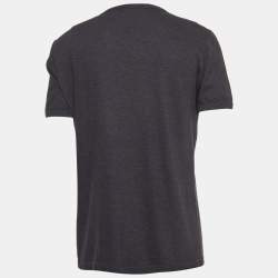 Pre Owned Dolce & Gabbana Grey Logo Print Cotton Half Sleeve T Shirt L