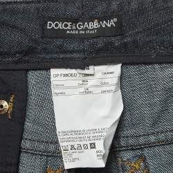 Pre Owned Dolce & Gabbana Navy Blue Denim Buttoned Shorts XS Waist 30''