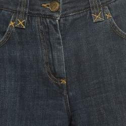 Pre Owned Dolce & Gabbana Navy Blue Denim Buttoned Shorts XS Waist 30''