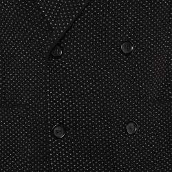 Pre Owned Dolce & Gabbana Black Micro Pattern Wool & Silk Double Breasted Jacket M