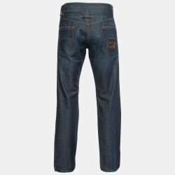 Pre Owned Dolce & Gabbana Dark Blue Denim Classic 14 Fit Jeans L/Waist 38"