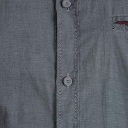 Pre Owned Dolce & Gabbana Grey Contrast Piping Detail Long Sleeve Button Front Shirt XXL