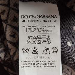 Pre Owned Dolce & Gabbana Black Pineapple Print Cotton Pique Zipper Polo T-Shirt M
