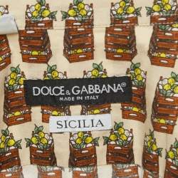 Pre Owned Dolce & Gabbana Multicolor Printed Cotton Sicilia Shirt L