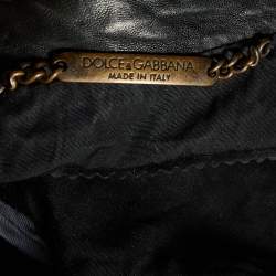 Pre Owned Dolce & Gabbana Black Leather Zip Front Jacket L