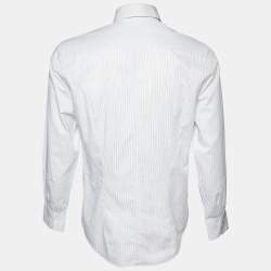 Dolce & Gabbana Light Blue Pinstripe Cotton Shirt M