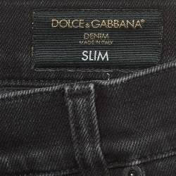 Pre Owned Dolce & Gabbana Black Denim Slim Fit Jeans S Waist 32"