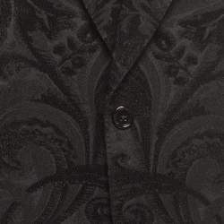 Pre Owned Dolce & Gabbana Black Jacquard Single Breasted Blazer XL