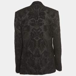 Pre Owned Dolce & Gabbana Black Jacquard Single Breasted Blazer XL