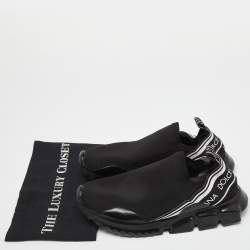 Dolce and Gabbana Black/White Mesh Sorrento Slip On Sneakers Size 43