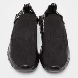 Dolce and Gabbana Black/White Mesh Sorrento Slip On Sneakers Size 43