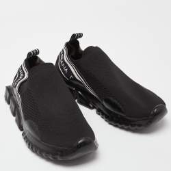 Dolce and Gabbana Black/White Mesh Sorrento Slip On Sneakers Size 43