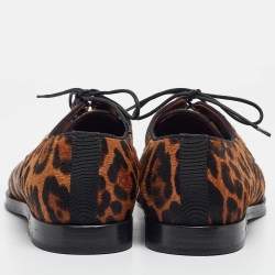 Pre Owned Dolce & Gabbana Brown/Beige Pony Hair Lace Up Derby Size 42