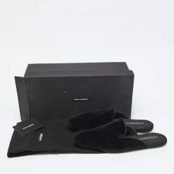 Dolce & Gabbana Black Velvet Slip On Mules Size 42 