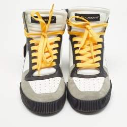Pre Owned Dolce & Gabbana Multicolor Leather High Top Sneakers Size 43.5