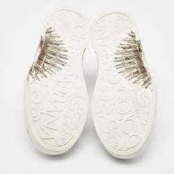 Pre Owned Dolce & Gabbana White Leather Portofino Lace Up Sneakers Size 44