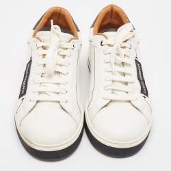 مملوكة مسبقًا Dolce & Gabbana White Leather Roma Lace Up Sneakers Size 43