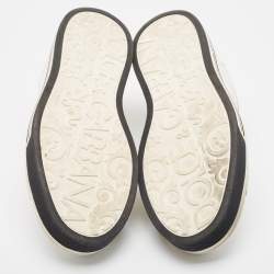 مملوكة مسبقًا Dolce & Gabbana White Leather Roma Lace Up Sneakers Size 43