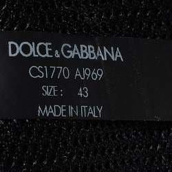 Pre Owned Dolce & Gabbana Navy Blue Leather and Canvas Ns1 Low-Top Sneakers Size 43