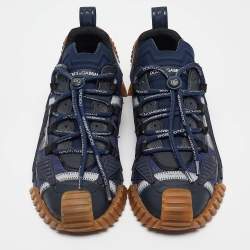 Pre Owned Dolce & Gabbana Navy Blue Leather and Canvas Ns1 Low-Top Sneakers Size 43