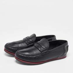Dolce & Gabbana Black Leather Slip On Loafers Size 40