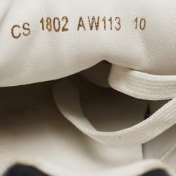 Pre Owned Dolce & Gabbana White/Black Leather Low Top Sneakers Size 44