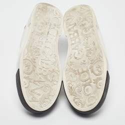 Pre Owned Dolce & Gabbana White/Black Leather Low Top Sneakers Size 44