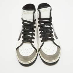 Pre Owned Dolce & Gabbana Black/White Leather Lace High Top Sneakers Size 43
