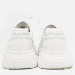 Pre Owned Dolce & Gabbana White Leather Daymaster Lace Up Sneakers Size 44