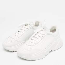 Pre Owned Dolce & Gabbana White Leather Daymaster Lace Up Sneakers Size 44