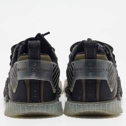 Pre Owned Dolce & Gabbana Black/Green Camo Print Nylon Ns1 Low Top Sneakers Size 44