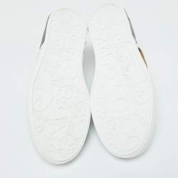 Pre Owned Dolce & Gabbana White Leather Crown Patch Lace Up Sneakers Size 44.5