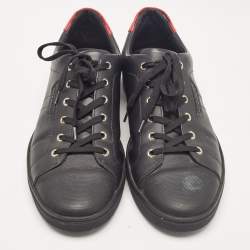 Pre Owned Dolce & Gabbana Black Portofino Leather Low Top Sneakers Size 44