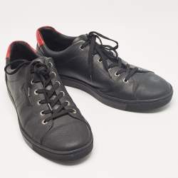 Pre Owned Dolce & Gabbana Black Portofino Leather Low Top Sneakers Size 44