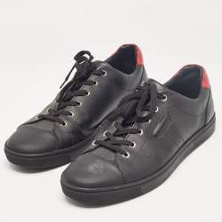 Pre Owned Dolce & Gabbana Black Portofino Leather Low Top Sneakers Size 44