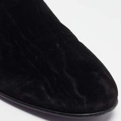 Dolce & Gabbana Black Velvet King Slip On Smoking Slippers Size 45