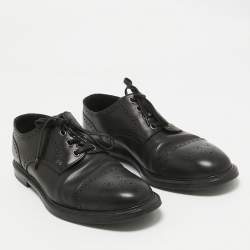 Dolce & Gabbana Black Brogue Leather Lace Up Derby Size 46