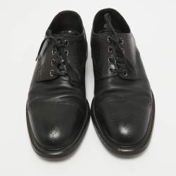 Dolce & Gabbana Black Brogue Leather Lace Up Derby Size 46