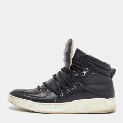 Dolce & Gabbana Black Leather Flag High Top Sneakers Size 42