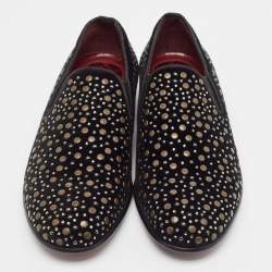 Dolce & Gabbana Black Suede Embellished Slip On Loafers Size 41