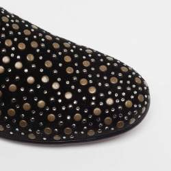 Dolce & Gabbana Black Suede Embellished Slip On Loafers Size 41