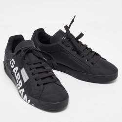 Pre Owned Dolce & Gabbana Black Nylon Portofino Low Top Sneakers Size 43