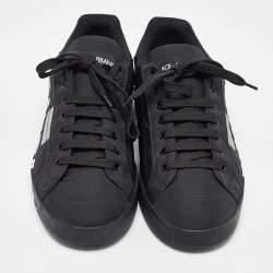 Pre Owned Dolce & Gabbana Black Nylon Portofino Low Top Sneakers Size 43