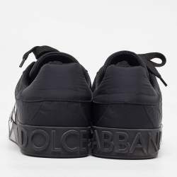 Pre Owned Dolce & Gabbana Black Nylon Portofino Low Top Sneakers Size 43