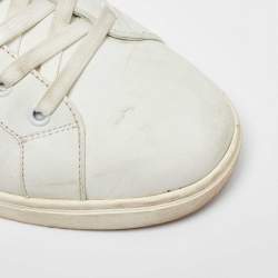 Dolce & Gabbana White/Blue Leather and Suede Portofino Low Top Sneakers Size 41