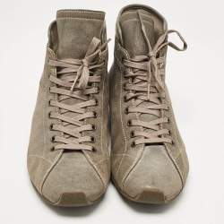 Pre Owned Dolce & Gabbana Grey Suede High Top Sneakers Size 43.5