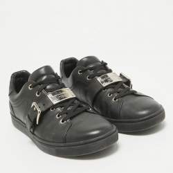 Dolce & Gabbana Black Leather Lace Up Sneakers Size 42