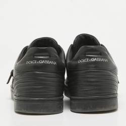 Dolce & Gabbana Black Leather Lace Up Sneakers Size 42